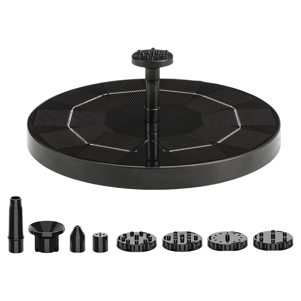 13/16/cm Schwimmende Solar-Wasserbrunnenpumpe – Solarpanel-Vogelbad-Fontäne mit 8 Düsen | Für Garten, Teich, Pool & Outdoor-Dekoration Kaufschwan® 16cm