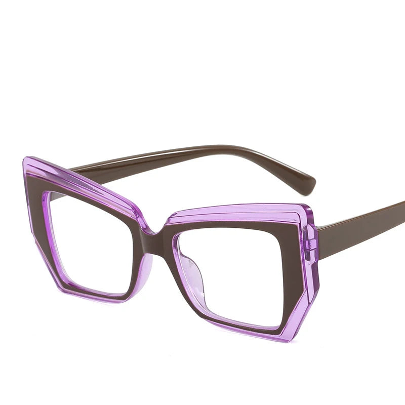Computer Glasses Frame Women Men Anti Blue Light Polygon Special-Shaped Eyewear Blocking Glasses Optical Spectacle Eyeglass Kaufschwan® Multi Lila