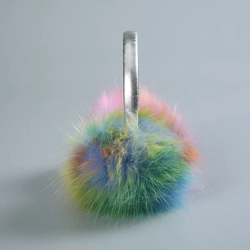 Bunte Regenbogen Winter Ohrwärmer – Plüsch Ohrenschützer | Winddicht, Warm & Weich Kaufschwan®