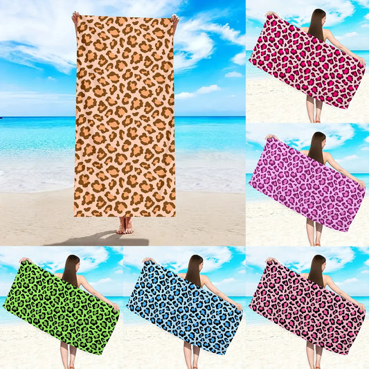 Modisches Strandtuch mit Leopardenmuster – Schnell Trocknend & Saugfähig | Multifunktionales Mikrofaser Handtuch für Sport, Schwimmen & Yoga
