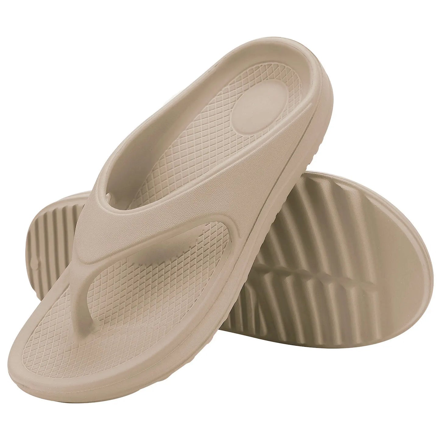 Weiche Orthopädische Damen-Flip-Flops | Sommer-Sandalen mit Fußgewölbeunterstützung | Weiche Erholungsschuhe für Strand & Alltag Kaufschwan® Beige 43