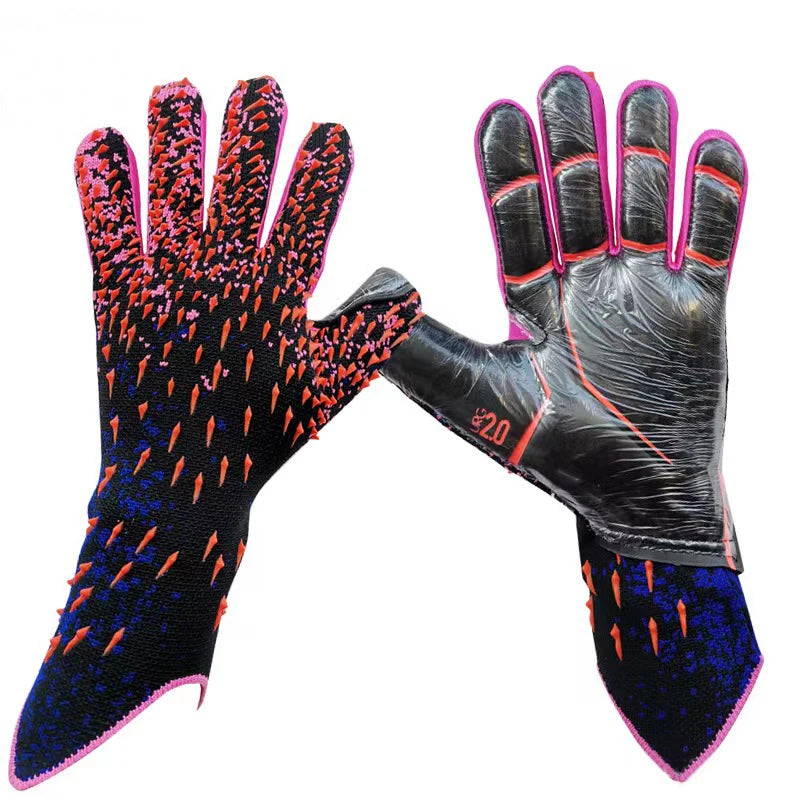 Professionelle Torwarthandschuhe – Gepolsterte Fußballhandschuhe für Erwachsene & Jugendliche | Rutschfest & Stoßabsorbierend Kaufschwan® Bunt mit Rot- und Blautönen Größe 8