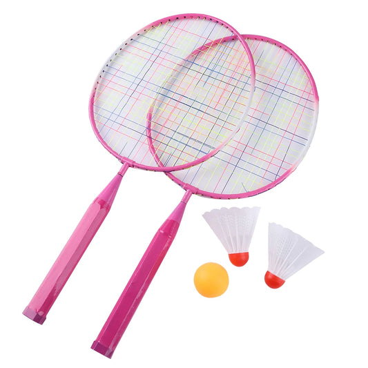 Kinder Badminton Set – Leichte Badmintonschläger mit Federball | Outdoor Sportspiel für Kinder & Anfänger Kaufschwan® Rosa
