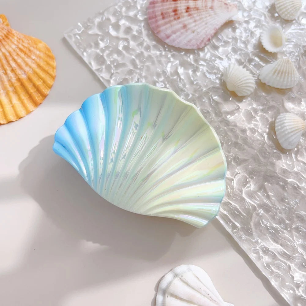Farbverlauf PVC Muschel-Haarklammern – Strandurlaub Accessoires Kaufschwan® Blau Gelb