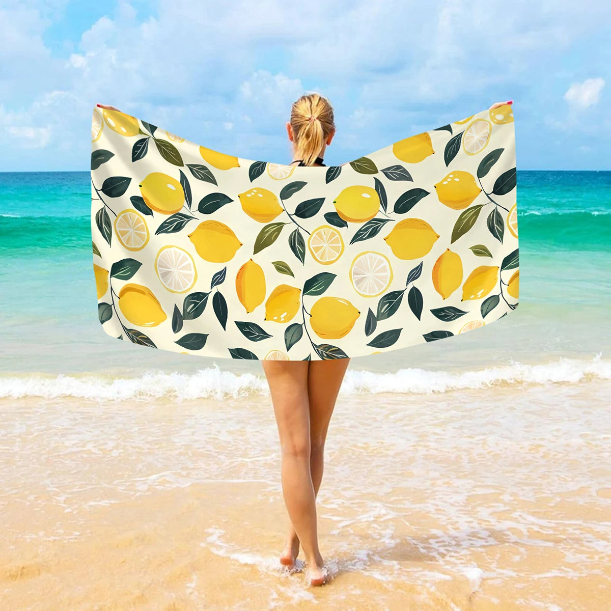 Einfaches & Stilvolles Strandtuch mit Tiermuster – Großes Schnell Trocknendes Mikrofaser Handtuch | Weiches & Saugfähiges Sommer Strandtuch