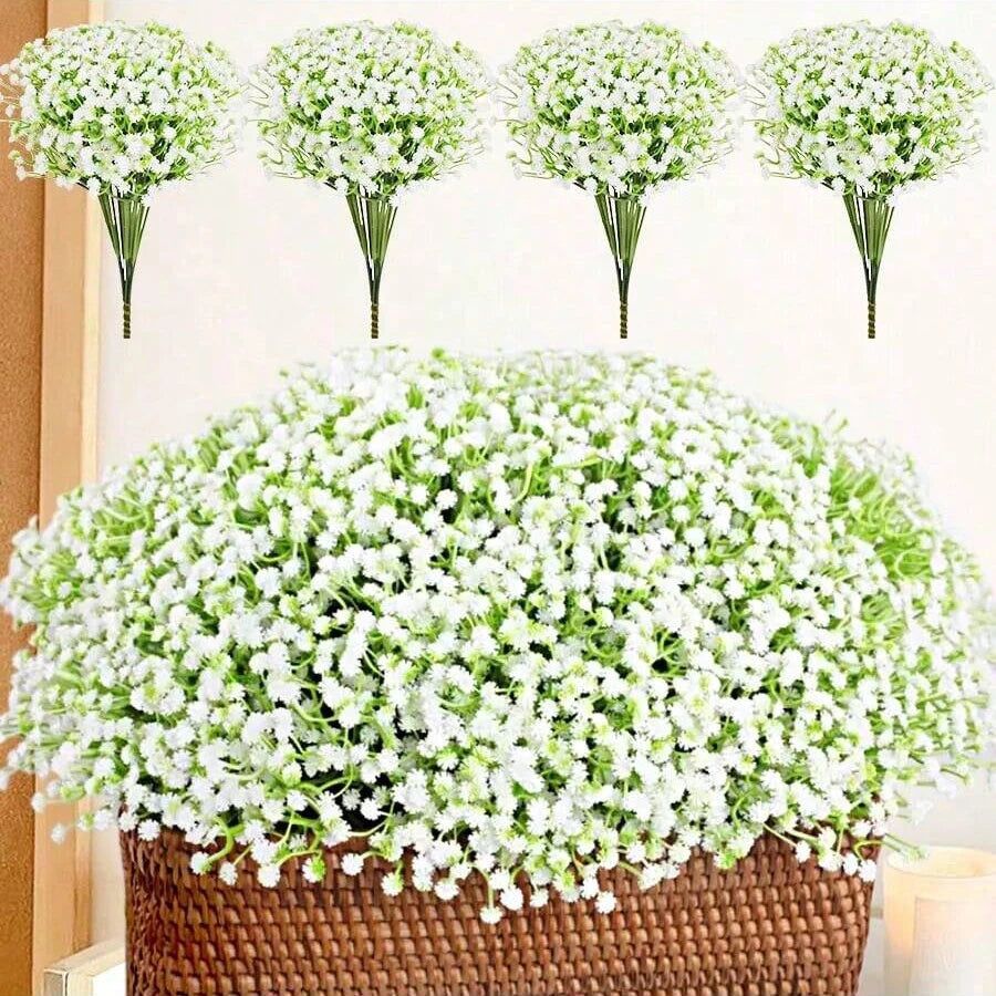 5/12 Stück Künstliches Schleierkraut aus Kunststoff – Kunstblumenstrau – Kaufschwan®