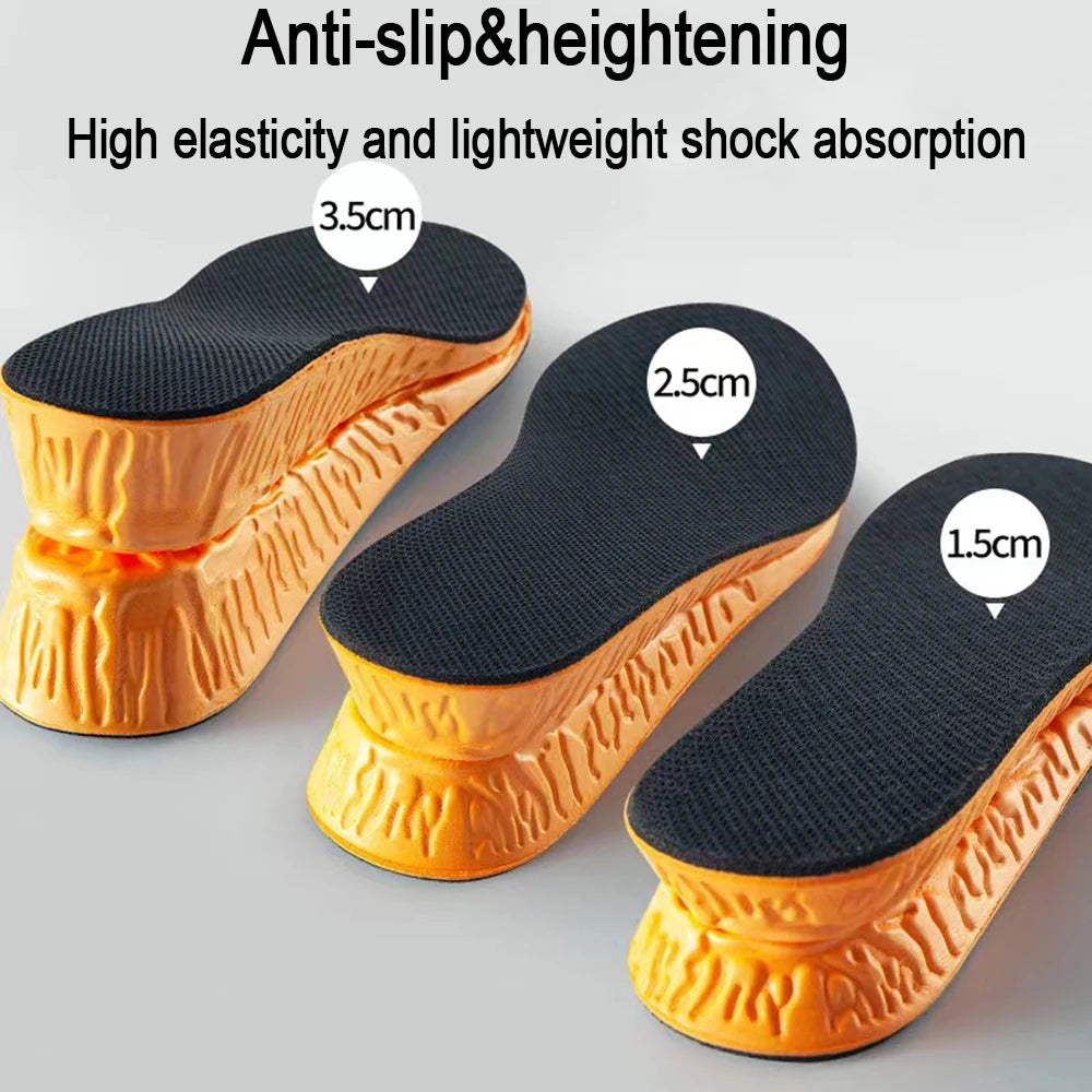 Unsichtbare Erhöhungseinlagen (1,5–3,5 cm) | Orange EVA Memory Foam Sport Einlegesohlen – Atmungsaktiv & Bequem für Herren Kaufschwan®