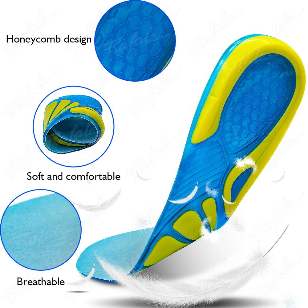 Silikon Gel Sport Einlegesohlen | Rutschfeste Orthopädische Schuhsohlen mit Stoßdämpfung & Fußmassage für Damen und Herren Kaufschwan®