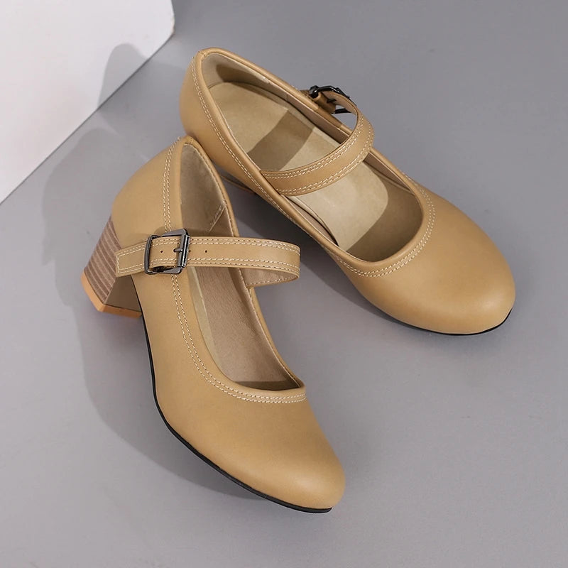 Damen Pumps mit Blockabsatz – Runde Spitze & 5 cm Absatz | Elegante Business-Schuhe für Büro & Karriere