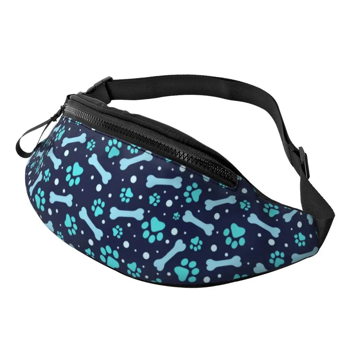 Hundepfoten Muster Gürteltasche – Unisex Crossbody Hüfttasche | Reisetasche für Handy & Geldbörse Damen & Herren