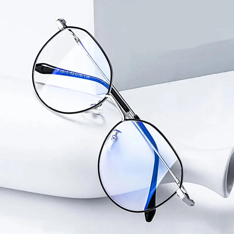 Metal Round Anti Blue Light Glasses Women Men Classic Square Eyeglasses Frames Transparent Computer Glasses Oculos Feminino Kaufschwan®