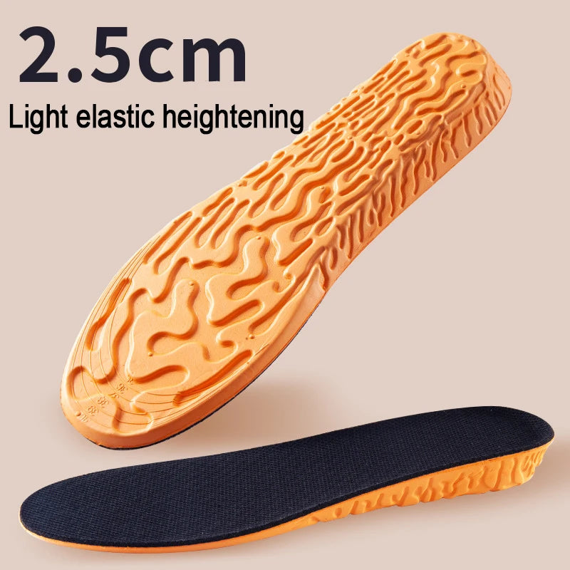 Unsichtbare Erhöhungseinlagen (1,5–3,5 cm) | Orange EVA Memory Foam Sport Einlegesohlen – Atmungsaktiv & Bequem für Herren Kaufschwan® 2.5cm 41-42