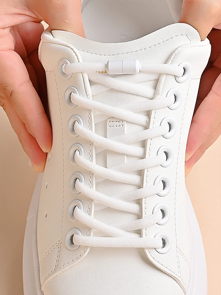 Elastische No-Tie Schnürsenkel – Halbkreis-Design mit Metallverschluss | Praktische Slip-On Laces für Kinder & Erwachsene Sneaker Kaufschwan®