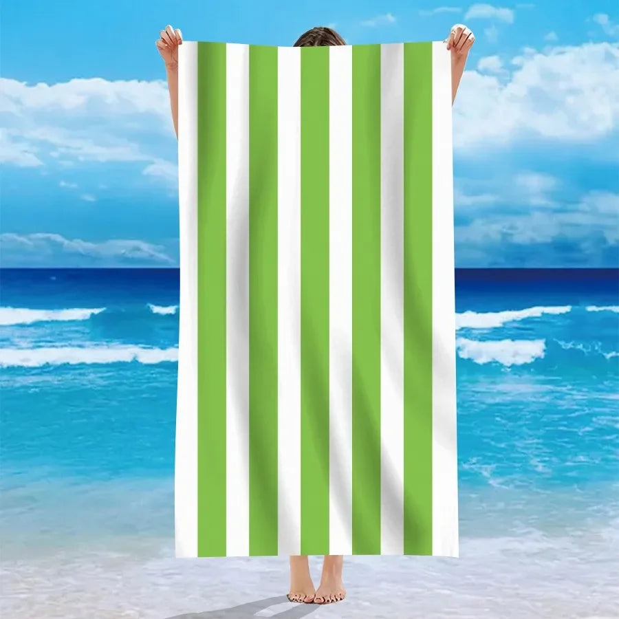 Mehrfarbige Gestreifte Strandtücher – Weiche & Saugfähige Handtücher für Strand, Bad & Pool | Bunte Sommer Handtücher für Sonnige Tage