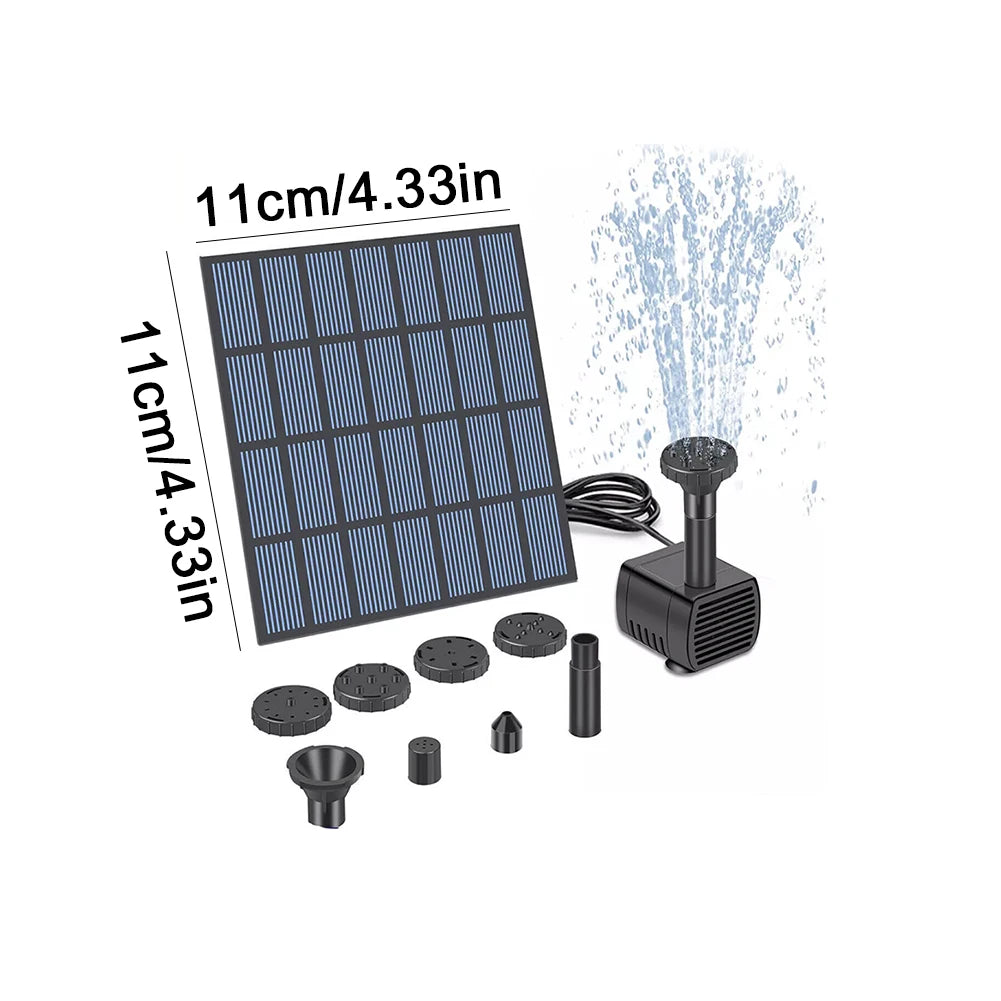 Solar-Wasserbrunnenpumpe mit Düsen – Solar-Teichpumpe Set | Für Garten, Pool, Teich & Aquarium Kaufschwan®