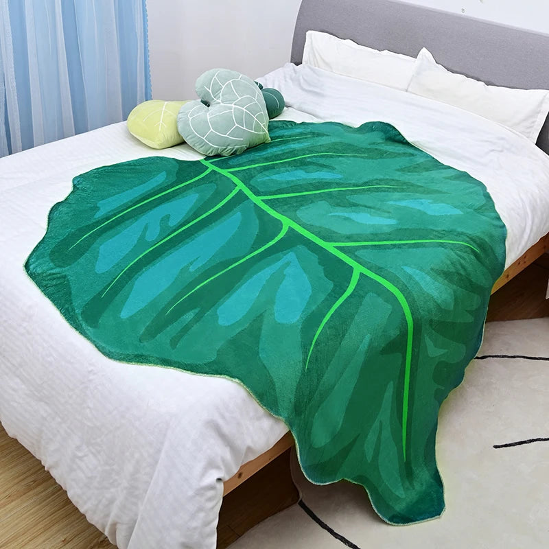 150×200CM Super Weiche Große Blattdecke – Gloriosum Pflanzenmotiv, Kuscheldecke für Sofa, Bett & Wohnaccessoires Kaufschwan®