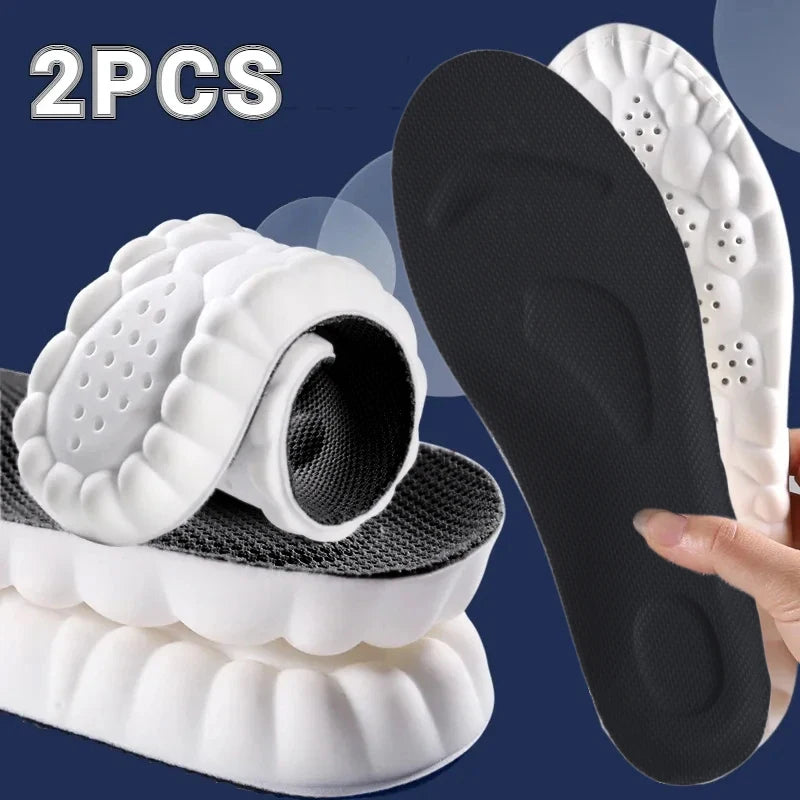 4D Massage Einlegesohlen | Superweiche Sportschuhe Sohlen mit Fußgewölbeunterstützung – Orthopädische Einlagen für Damen & Herren Kaufschwan® 2 stücke Schwarz Weiß EU 35-36