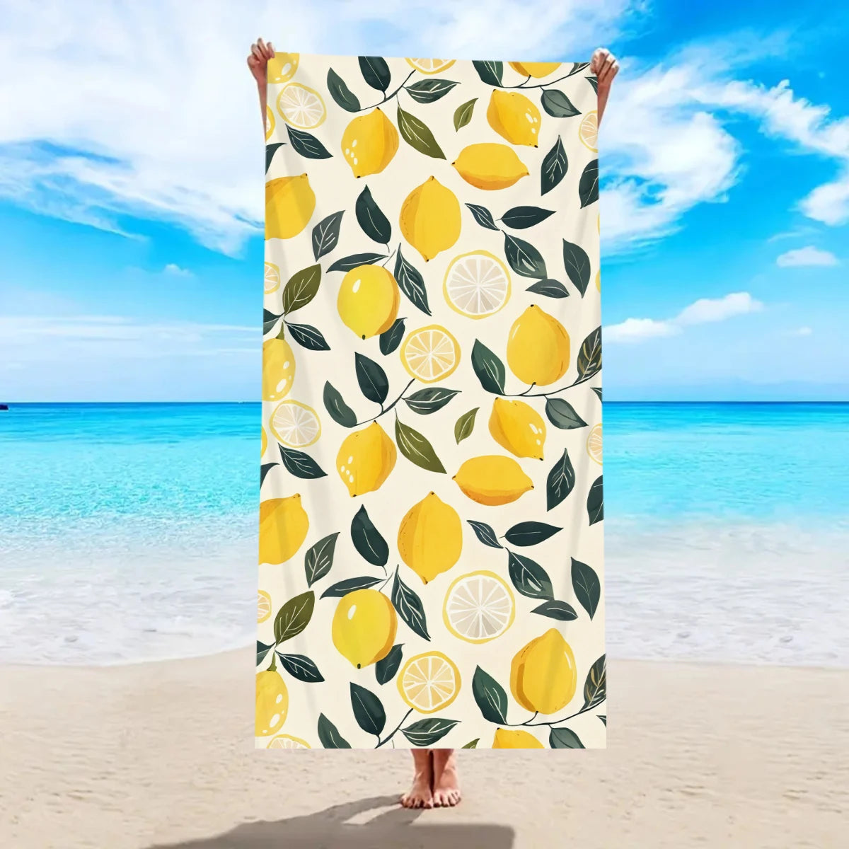 Großes Strandtuch mit Früchte-Print – Ultrafeines Mikrofaser Handtuch | Schnell Trocknend & Saugfähig für Strand, Urlaub & Camping