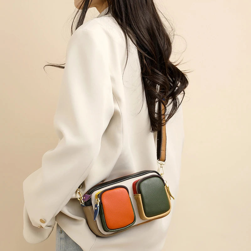 Hochwertige Leder Messenger Bag – Luxus Damen Schulter Handtasche mit Mehreren Fächern & Modische Geldbörse Kaufschwan®