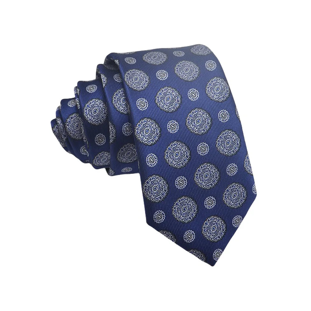 Herren Jacquard-Krawatte 8 cm – Hochwertige Krawatte mit Punkt- & Blumenmuster | Elegantes Accessoire für Business, Büro & Hochzeit