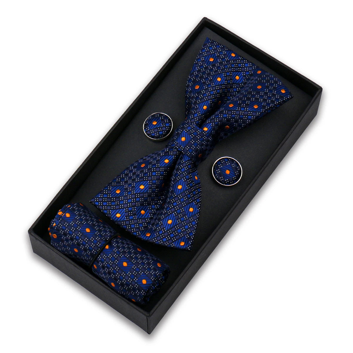 Herren Fliegen-Set – 3-teiliges Geschenkset mit Fliege, Einstecktuch & Manschettenknöpfen | Elegantes Rotes Accessoire für Business & Hochzeit