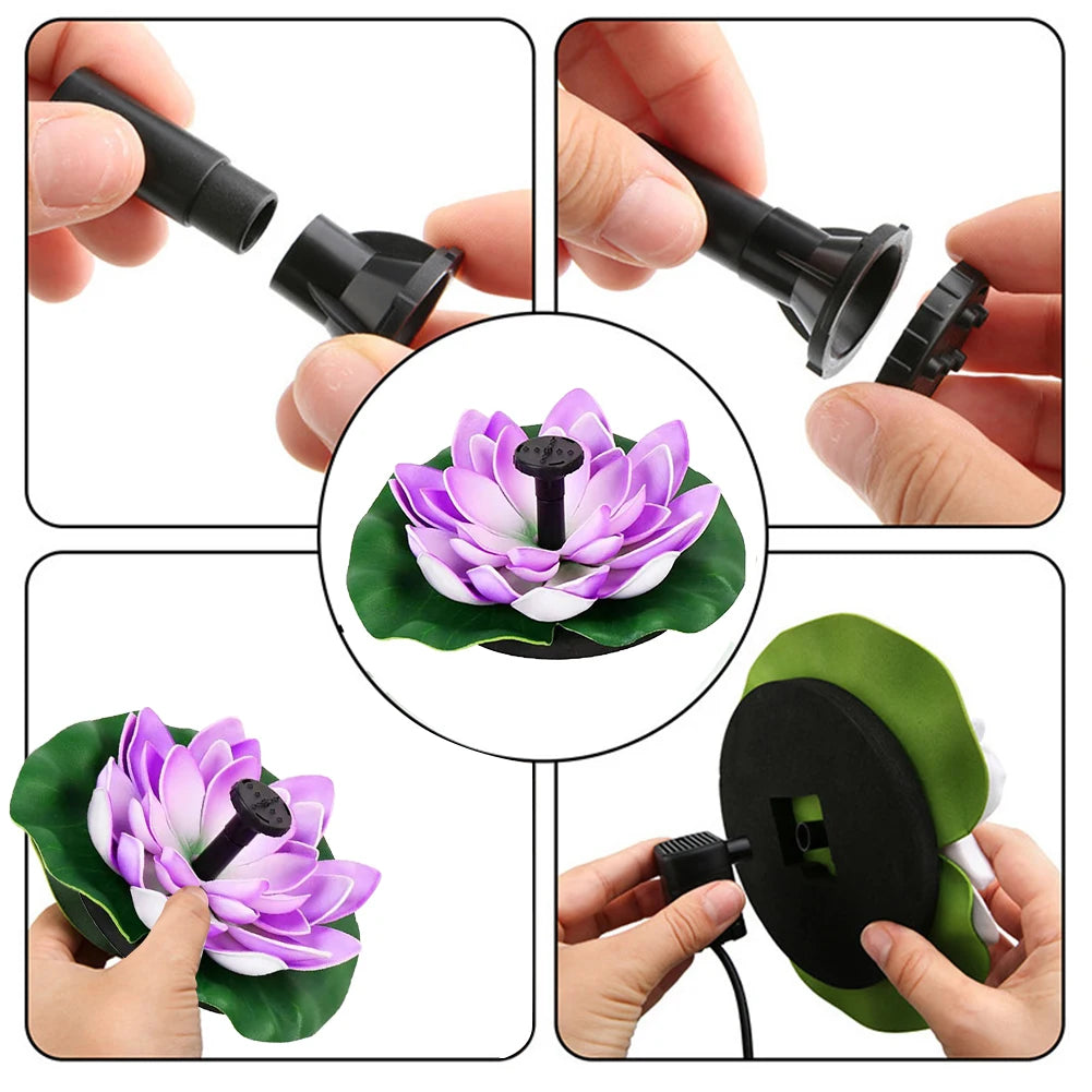 Solar-Lotus-Fontäne – Schwimmende Solar-Vogelbad-Lotusblume | Gartenbrunnen & Teichdekoration für Außenbereiche Kaufschwan®