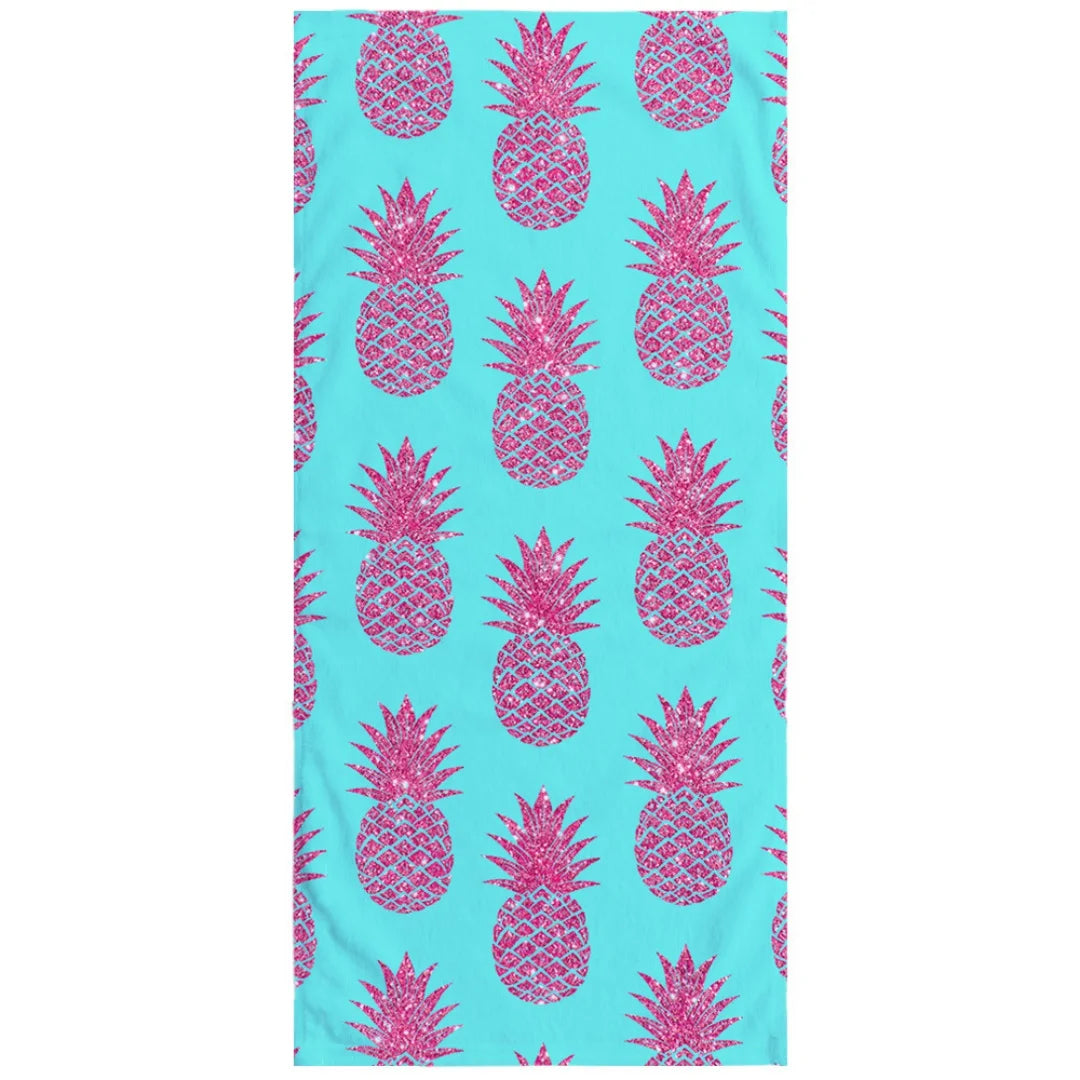 Buntes Ananas Motiv Handtuch – Schnell Trocknend & Saugfähig | Weiches Mikrofaser Reise-, Sport-, Bade- & Strandtuch