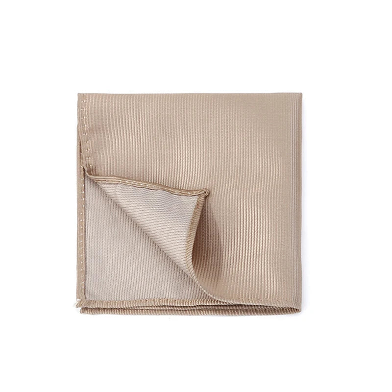 Klassisches Herren Einstecktuch – Mehrfarbig, Einfarbig & Gestreift, Elegantes Business-Accessoire für Anzüge Kaufschwan® Hellbeige