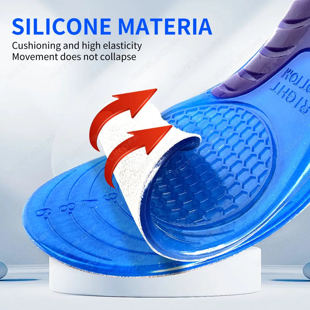Silikon Gel Einlegesohlen für Schuhe | Weiche Stoßdämpfende Sportschuhe Einlagen | Rutschfeste Fußpflege Einlagen für Damen & Herren Kaufschwan®