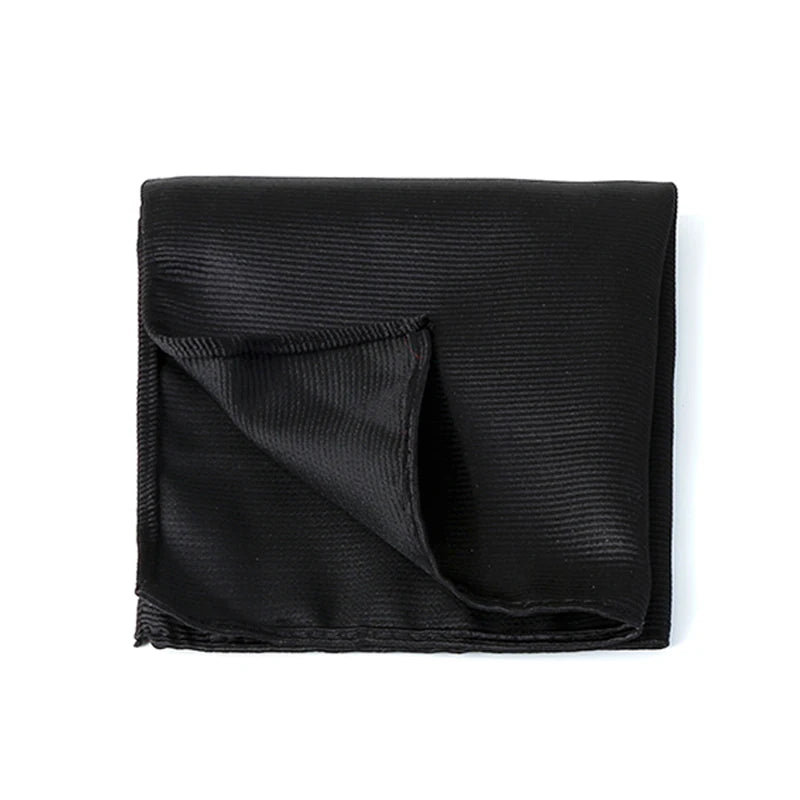 Klassisches Herren Einstecktuch – Mehrfarbig, Einfarbig & Gestreift, Elegantes Business-Accessoire für Anzüge Kaufschwan® Schwarz
