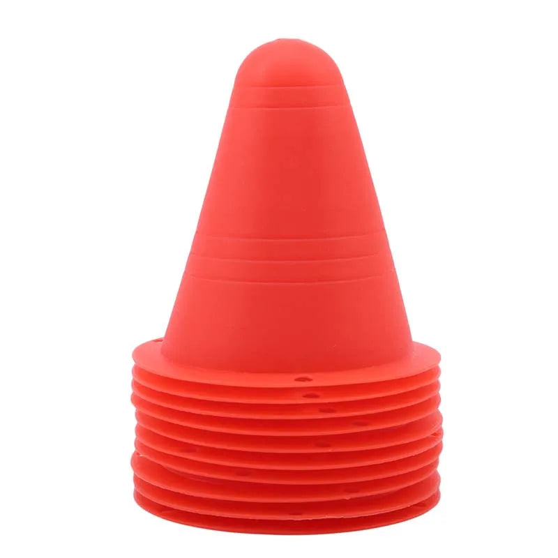 10er Set Trainingskegel – Weiche Sportmarkierungen für Fußball, Skaten, Rugby & Fitnessübungen Kaufschwan® Rot