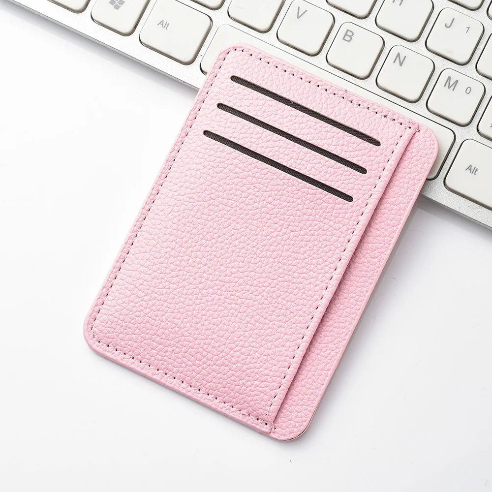 Ultradünne Mini-Geldbörse aus Weichem PU-Leder – Farbenfrohes Kartenetui für Damen & Herren Kaufschwan® Rosa