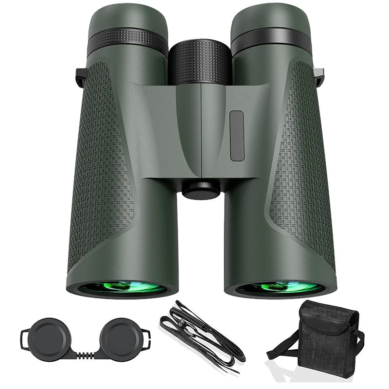 Tragbares HD Fernglas – Professionelles Wasserdichtes Teleskop mit 42mm Großem Objektiv & FMC Vergütung für Outdoor Camping Kaufschwan® Grün