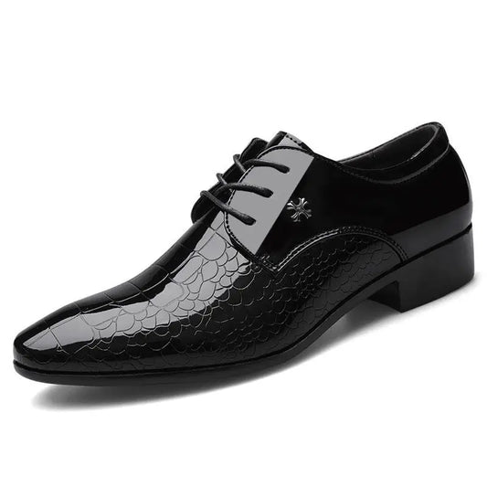 Herren Lackschuhe Schwarz – Elegante Spitzenschuhe mit Glänzendem Finish | Hochwertige Formelle Lederschuhe zum Günstigen Preis Kaufschwan® Schwarz 38