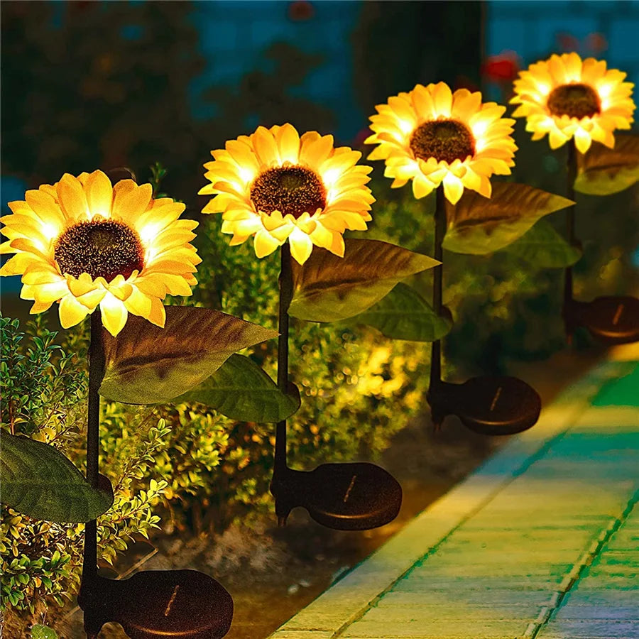 Sonnenblumen Solar-Laterne Für Außen – Buntes Lichtmuster, IP65 Wasserdicht, Metallgehäuse – Hängend Oder Stehend IP65 Laterne