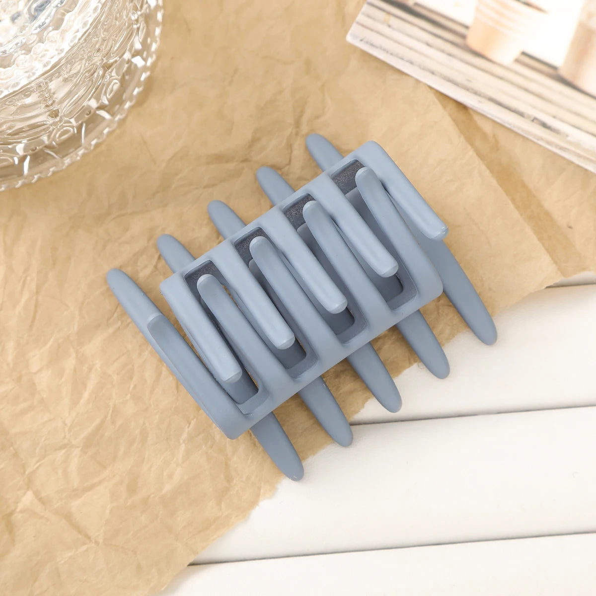 Doppelseitiger Frosted Haarkamm – Rutschfeste Zahnkamm-Haarklammer in Schwarz für Damen Kaufschwan® Abbildung 1
