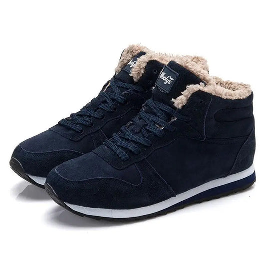 Warme Herren Winterstiefel mit Plüschfutter – Wasserdichte Schneestiefel in Übergrößen | Bequeme Herren Winter-Sneaker & Stiefeletten Kaufschwan® Blau 36