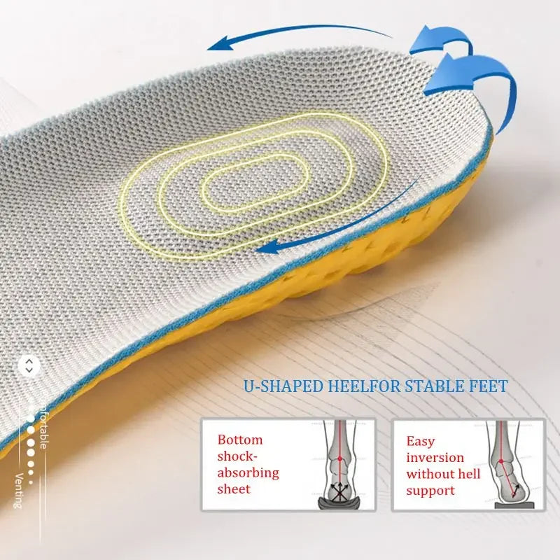 Neue Orthopädische Memory Foam Einlegesohlen | Atmungsaktive Mesh Sporteinlagen für Damen & Herren | Dämpfung & Fußgewölbeunterstützung Kaufschwan®