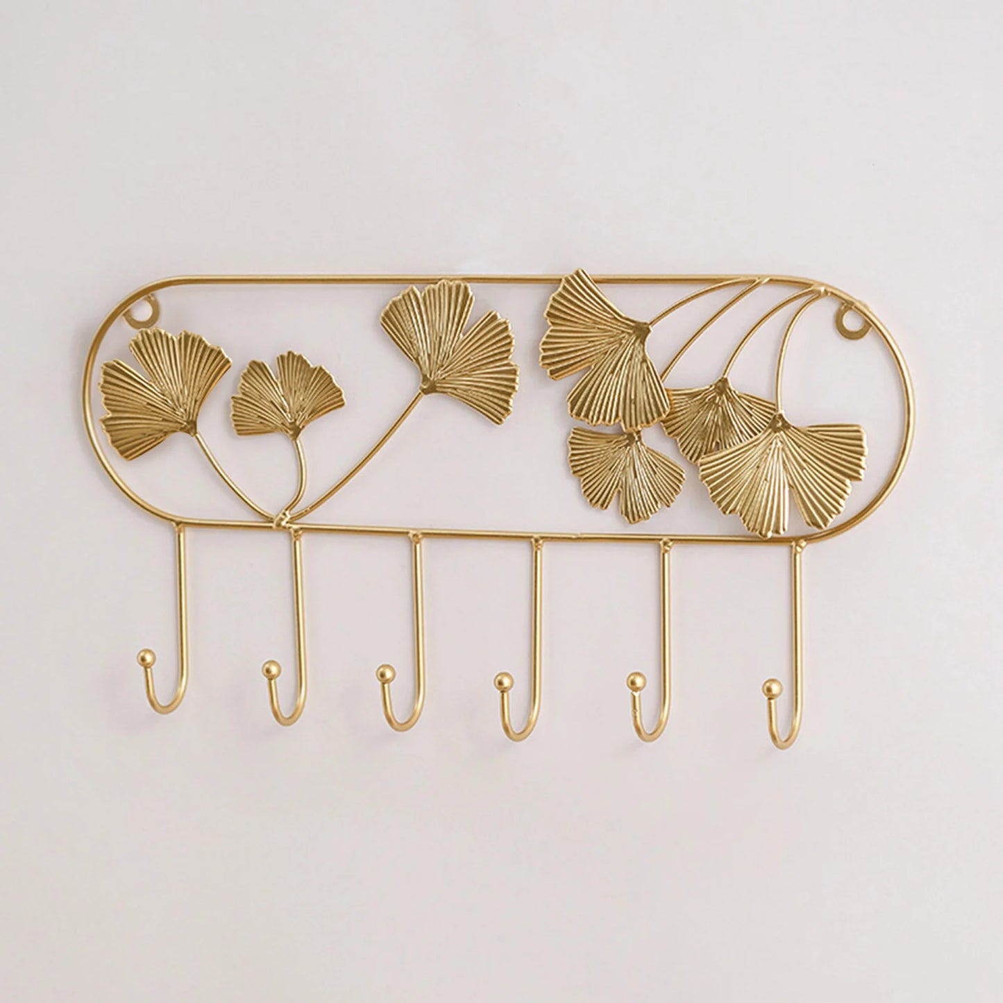 Wandhaken mit Ginkgo-Blatt Design – 3D Schmiedeeisen Wanddeko | Dekorativer Metallhaken für Schlüssel, Jacken, Handtücher & Flurdekoration