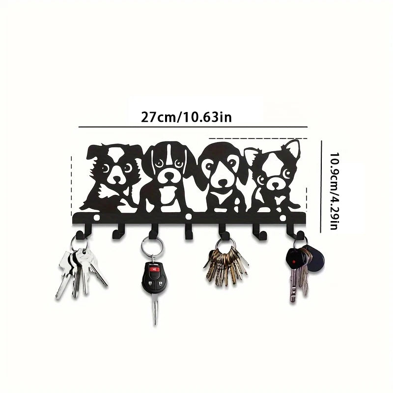 Eleganter Wandhaken im Hunde-Design – Künstlerische Wanddeko aus Metall | Einfach zu Montieren für Jacken, Hüte, Handtücher & Schlüssel