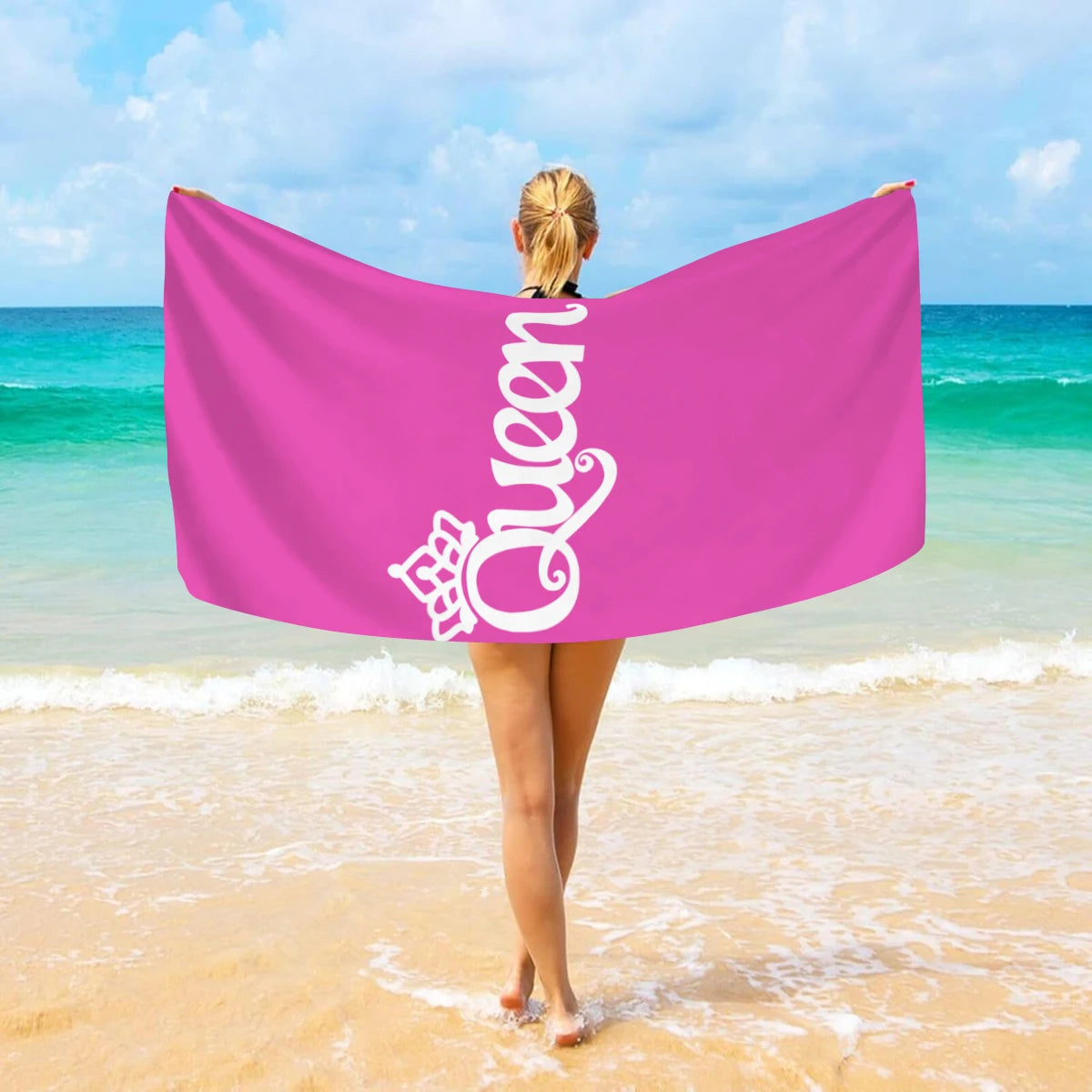 King & Queen Strandtücher – Schnell Trocknende Ultrafeine Mikrofaser Handtücher | Saugfähige Stranddecken für Schwimmen & Reisen