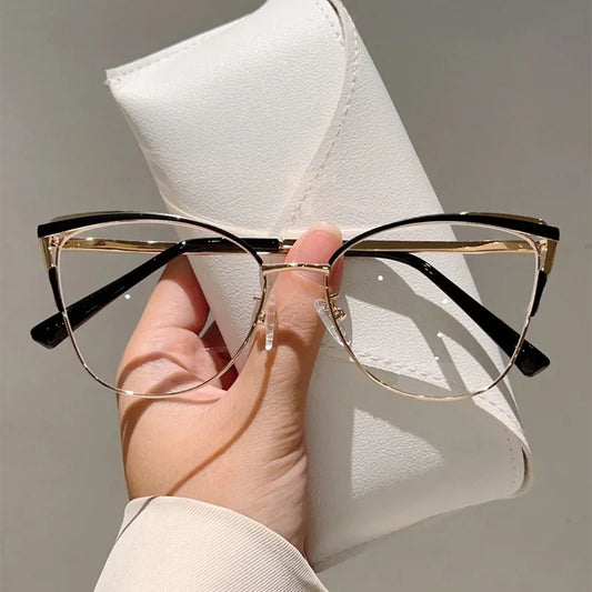 New Minimalist Metal Anti Blue Light Glasses for Women Fashion Cat Eye Glasses Business Computer Goggles Kaufschwan® 04
