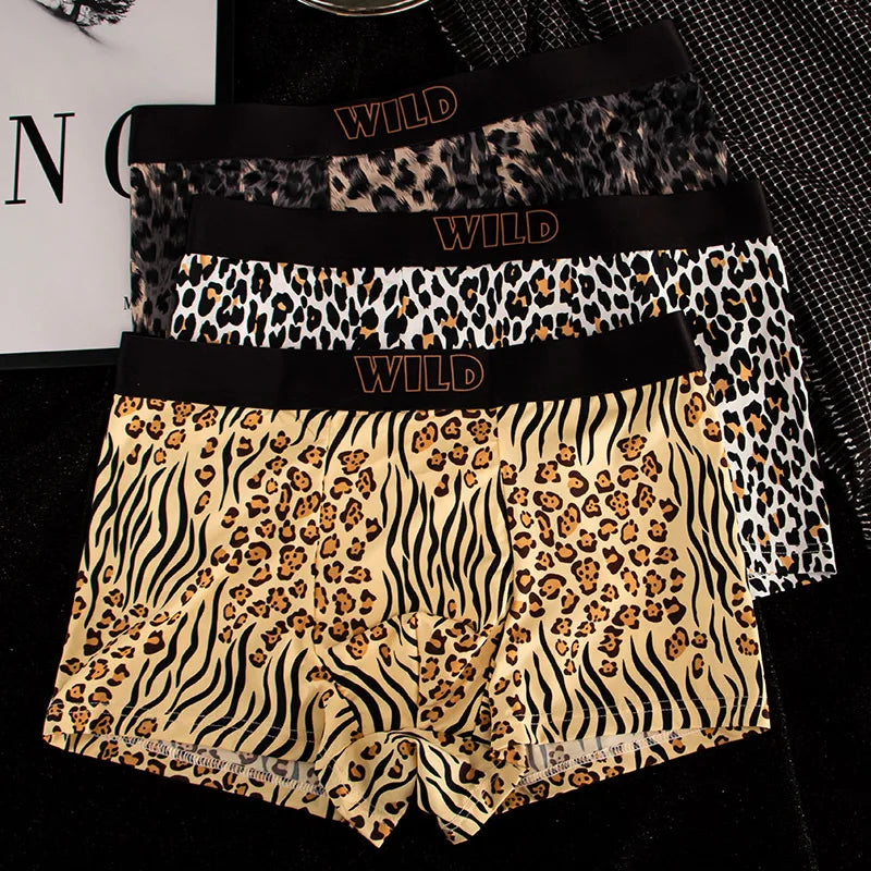 Leoparden-Print Herren Boxershorts | 1er oder 3er-Pack Bequeme Baumwollunterwäsche | Atmungsaktive Boxershorts | Größen M–XXL Kaufschwan® Schwarz Weiß Gelb M