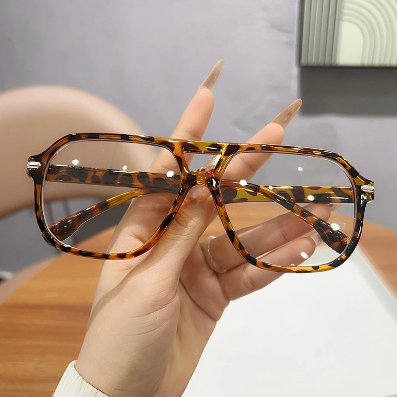 Retro Anti Blue Light Computer Glasses Frame Women Oversized Men Trendy Fashionable Stylish Eyeglasses Classic Spectacles Ouclos Kaufschwan®