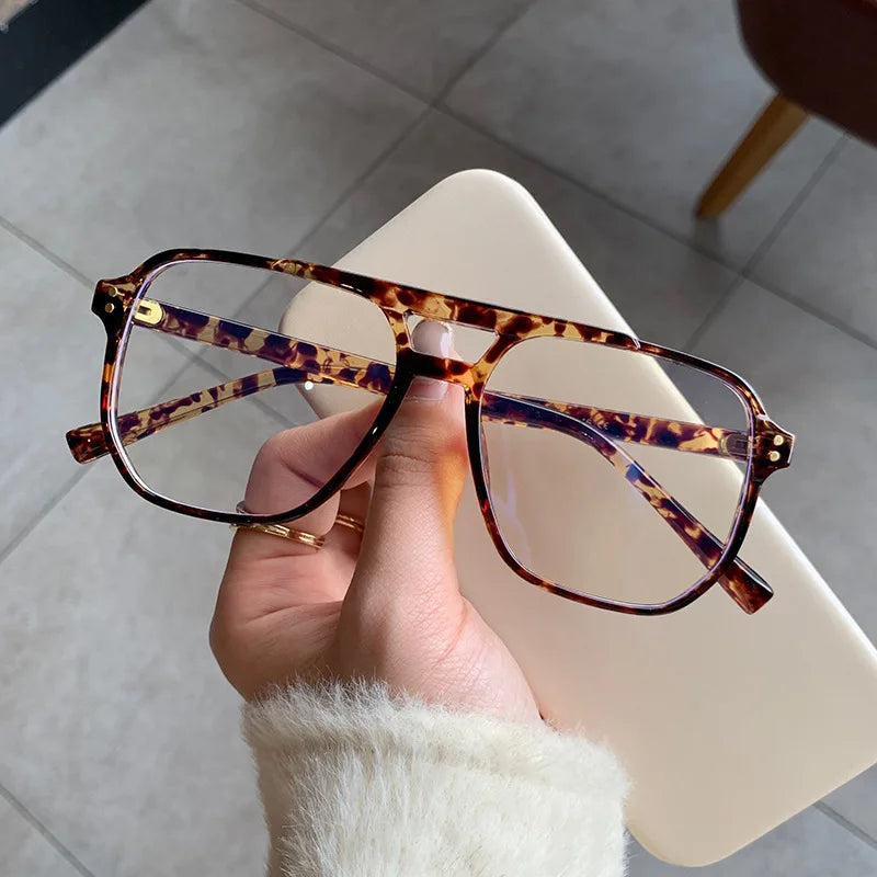 Retro Anti Blue Light Computer Glasses Frame Women Oversized Men Trendy Fashionable Stylish Eyeglasses Classic Spectacles Ouclos Kaufschwan®