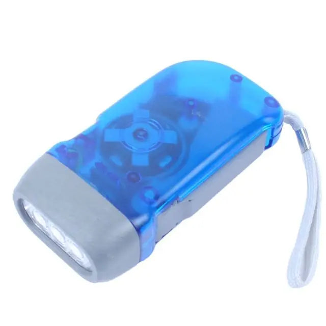 3 Led Hand-Dynamo Taschenlampe – Kurbelbetriebene Wind-Up Lampe | Selbstladende Camping-Leuchte für Outdoor, Zuhause & Notfälle Kaufschwan® Blau