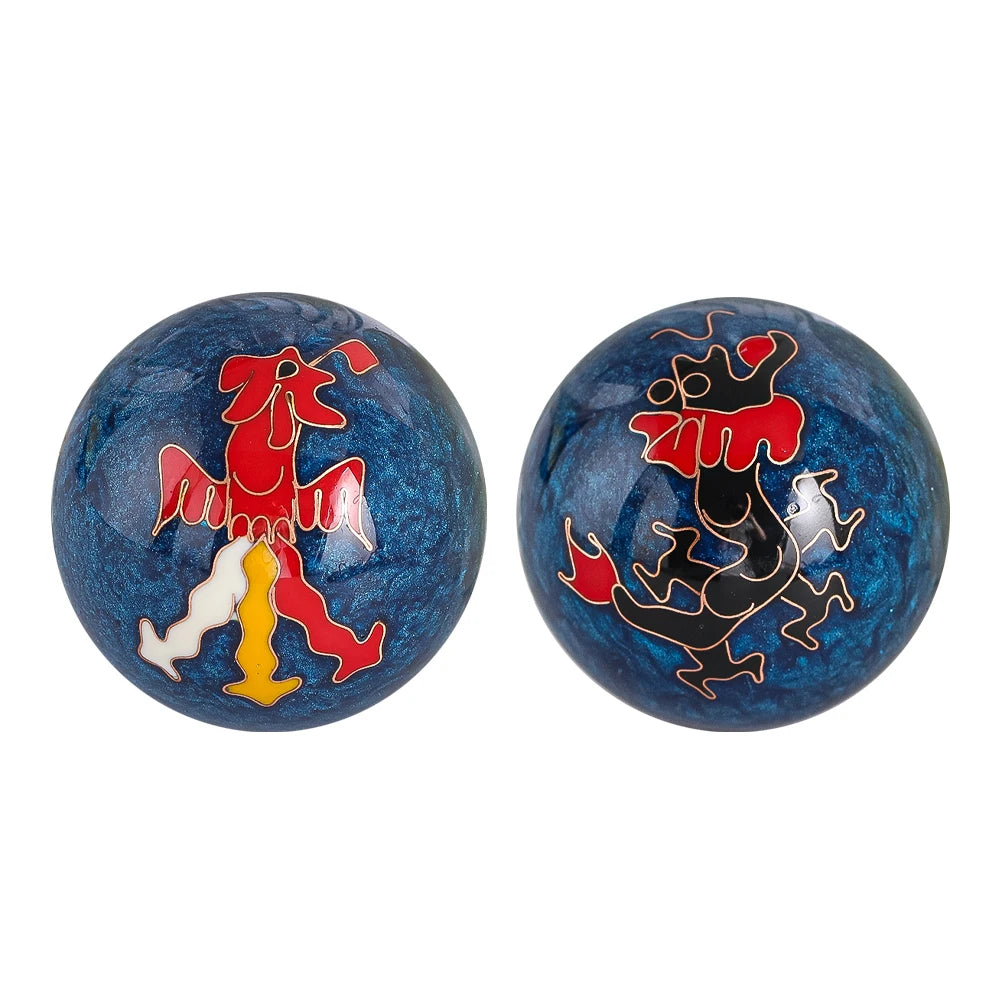 2 Stück Chinesische Drachen & Phönix Baoding-Bälle 47mm mit Klang – Handtherapie, Meditation & Stressabbau Gesundheitsbälle im Geschenkset Kaufschwan®
