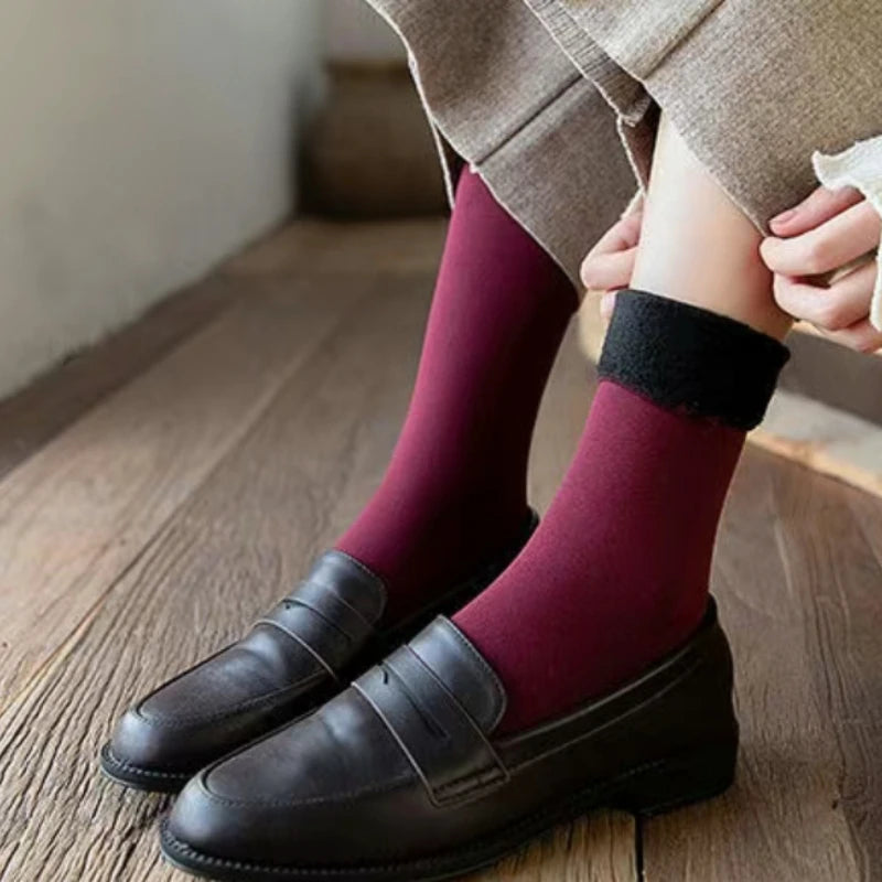 Winter Thermosocken für Damen | Samt Nylon Plüsch Fleece Gefüttert | -30°C Warm, Nahtlos Verdickt Schneesocken | Unisex Bequeme Haussocken Kaufschwan®