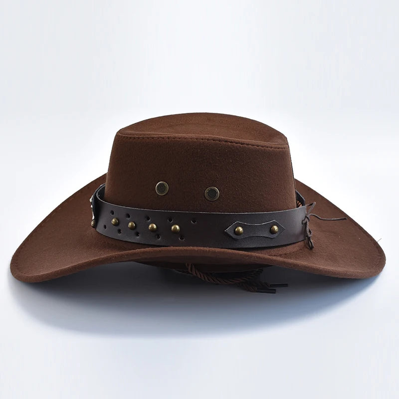 Künstlicher Wildleder Western Cowboy Hut – Vintage Großkrempe Gentleman & Cowgirl Jazz Hut, Feiertage, Party & Cosplay Kaufschwan®