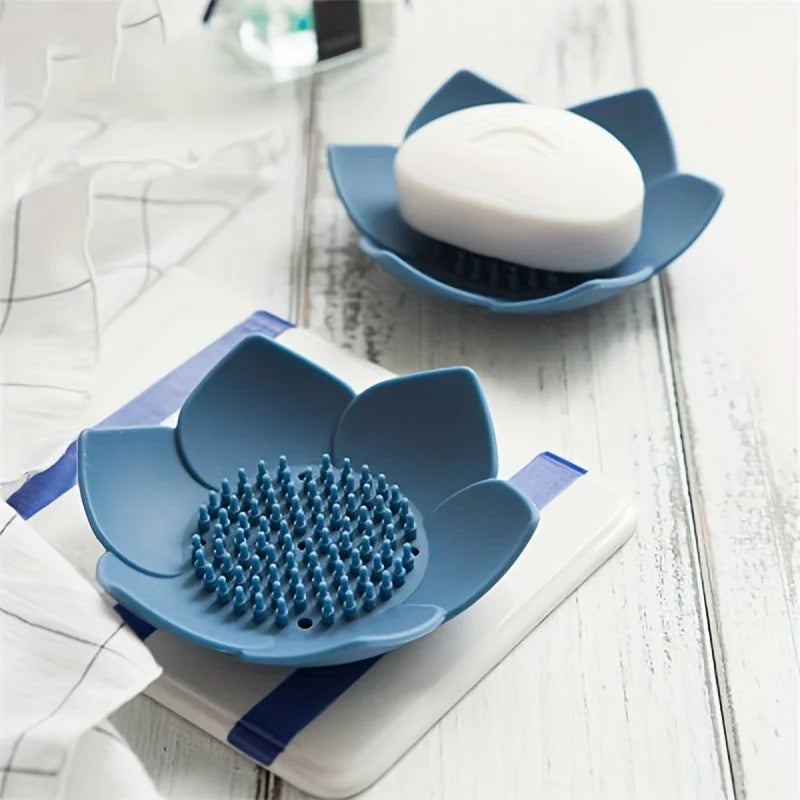 Lotus Silikon Seifenhalter – Rutschfeste Seifenschale mit Abfluss für Badezimmer Kaufschwan®